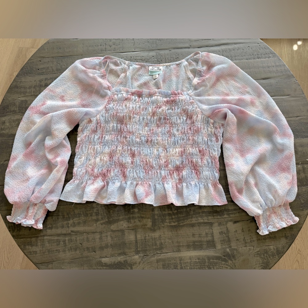 Women's Sheer Blouse in Purple and Pink